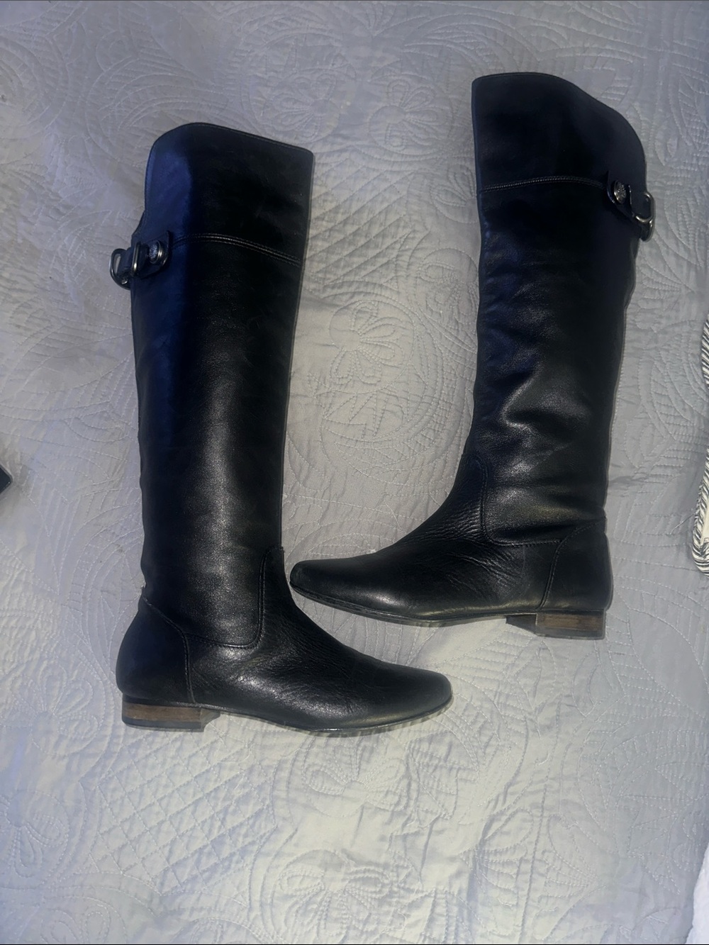 Coach Black Leather Knee High Riding Boots